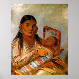 Indiska Mor och barn av George Catlin-1836 Poster