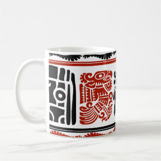 Indiska motiv, svart röd, sömlös mönster. kaffemugg