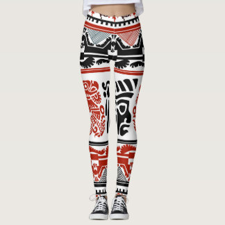 Indiska motiv, svart röd, sömlös mönster. leggings