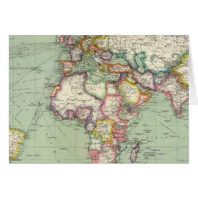 Indiska oceanen, Atlanten Hälsningskort (Framsidan Horizontal)
