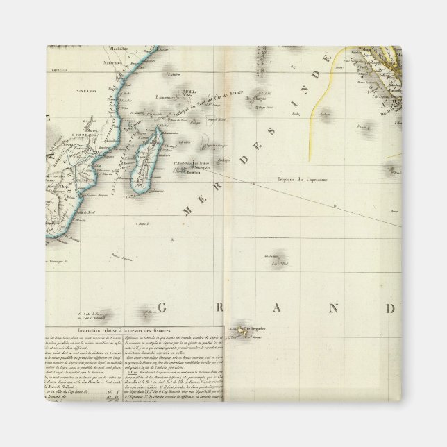 Indiska oceanen Atlas Karta Magnet (Framsidan)