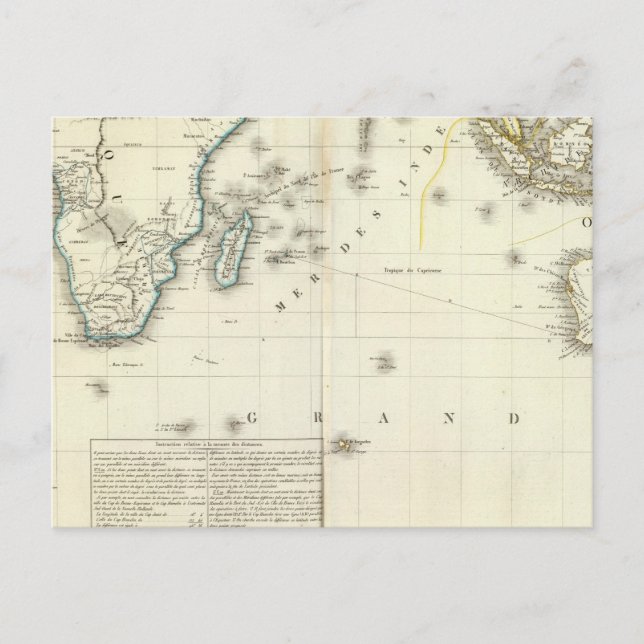 Indiska oceanen Atlas Karta Vykort (Framsida)