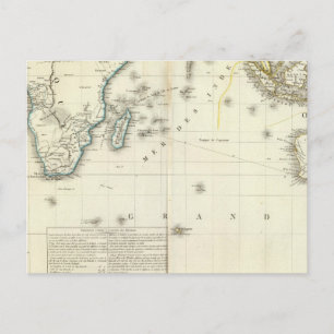 Indiska oceanen Atlas Karta Vykort