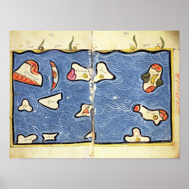 Indiska oceanen, från en atlas poster (Framsidan)