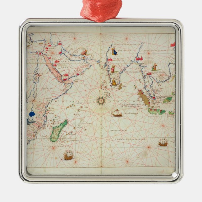 Indiska oceanen julgransprydnad metall (Framsidan)