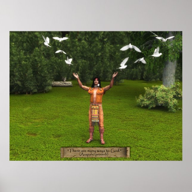 Indiska och duva med ordspråk poster (Framsidan)
