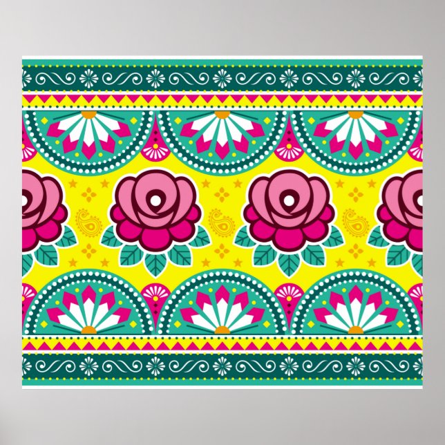 Indiska och pakistanska konst i lastbil, sömlös, l poster (Framsidan)