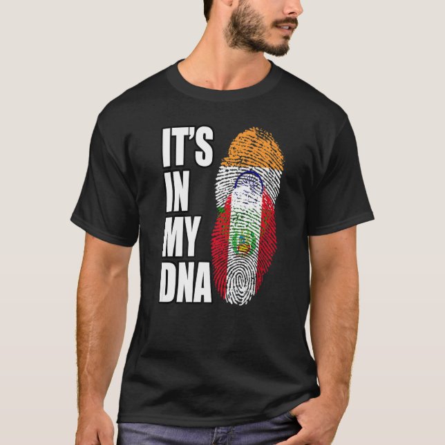 Indiska och peruanska Mix DNA-Flagga T Shirt (Framsida)