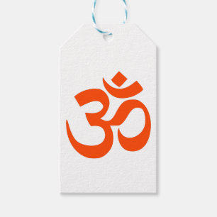 Indiska Om-symbol Presentetikett