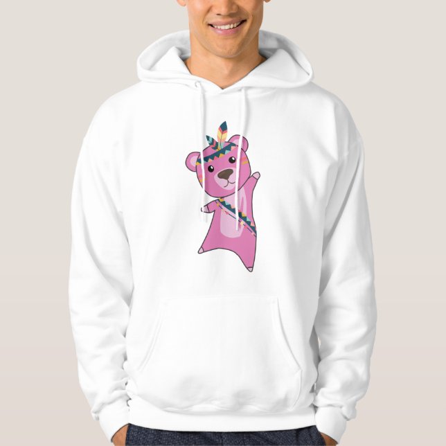 Indiska öron Bear FashTeddy Feather Hoodie (Framsida)