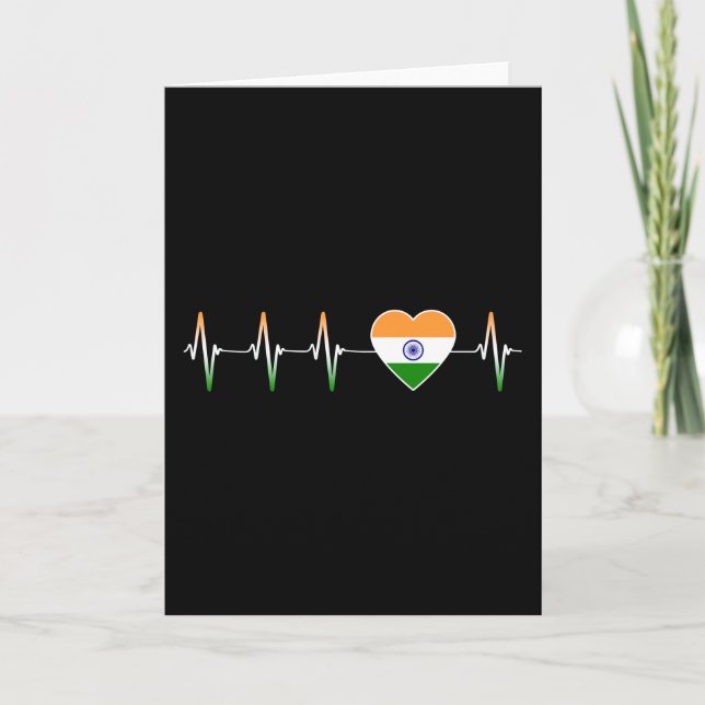 Indiska örtslag I Kärlek India Flagga Heart Land Kort (Framsida)