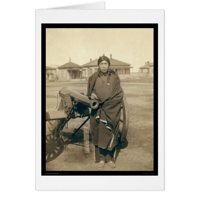 Indiska Ota Tasunka alias Plenty Horses SD 1891 Hälsningskort (Framsidan)