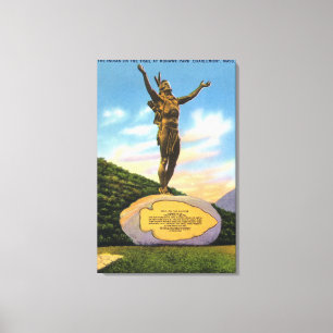 Indiska på Trail Statue på Mohawk Park View Canvastryck