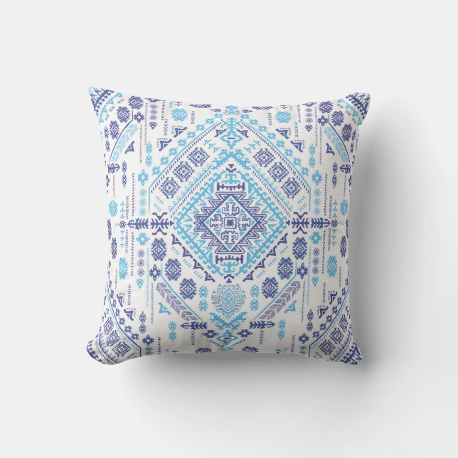 Indiska paisley matta, etnisk mandala mönster. kudde (Framsida)