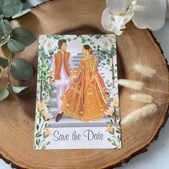 indiska pakistanska Golden Bröllop spara datum Datumet (Skapare uppladdad)