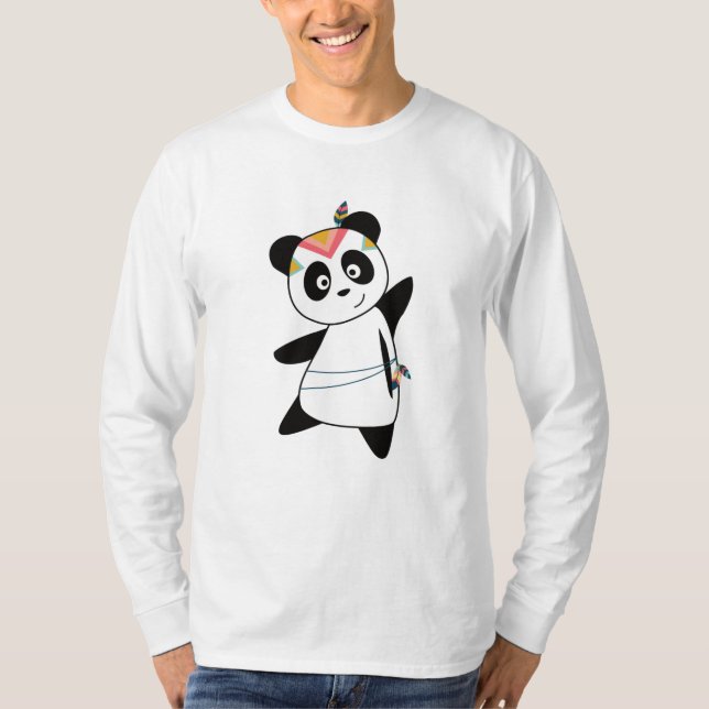 Indiska pandabjörnen Ficken Teddy Feather Cute T Shirt (Framsida)