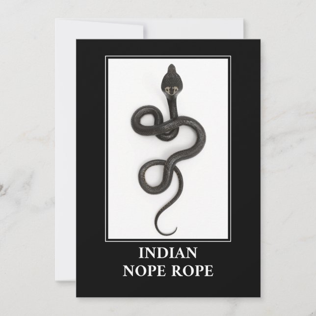Indiska påven Rope - Cobra Snake Danger Inbjudningar (Framsida)