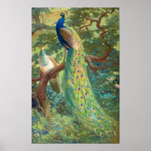 Indiska peafowl   Charles Robert Knight Poster