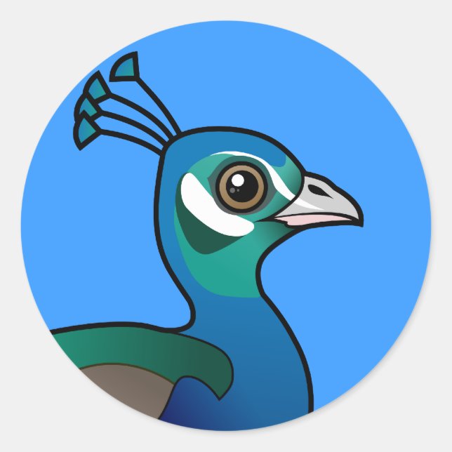 Indiska peafowl runt klistermärke (Framsida)
