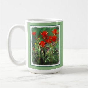 Indiska penselmålning - originalblomma kaffemugg