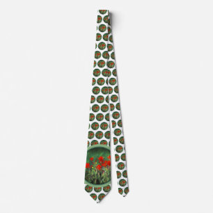 Indiska penselmålning - originalblomma slips