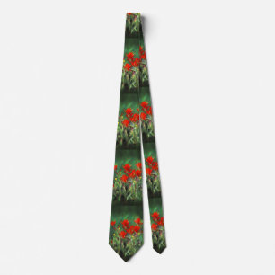 Indiska penselmålning - originalblomma slips