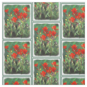 Indiska penselmålning - originalblomma tyg