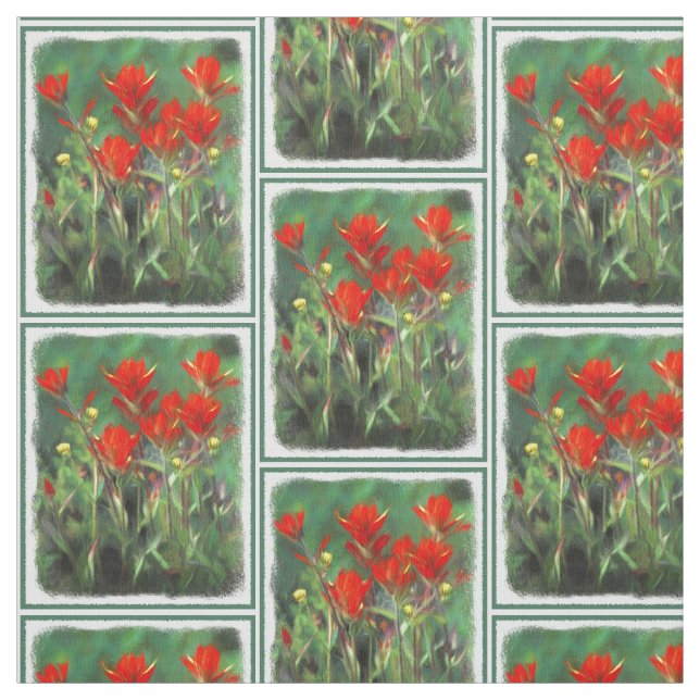 Indiska penselmålning - originalblomma tyg (Provkarta)