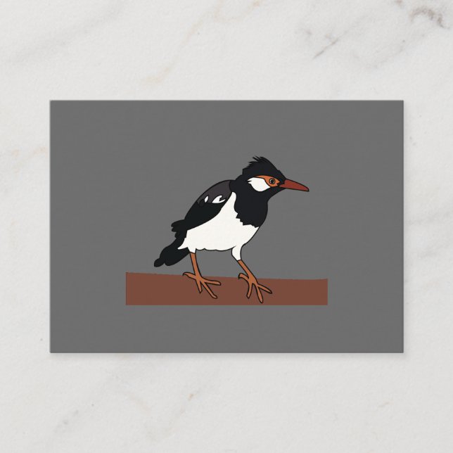 Indiska Pied Myna Bird Art Visitkort (Framsida)
