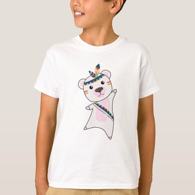 Indiska Polarna Bear Bear Fash Teddy Feather T Shirt (Framsida)