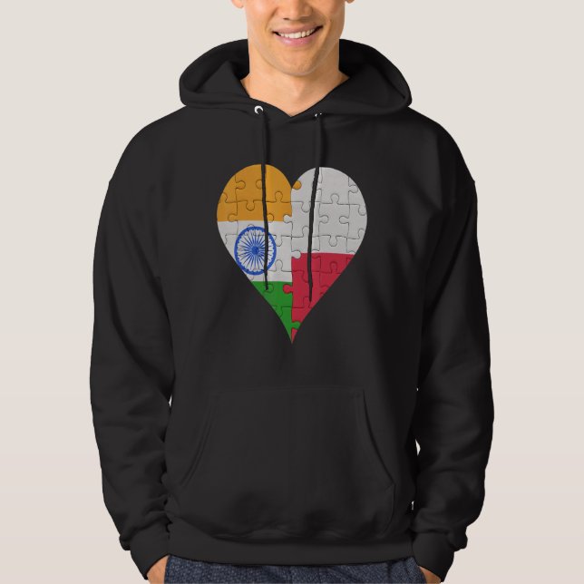Indiska polska Flagga Heart Hoodie (Framsida)