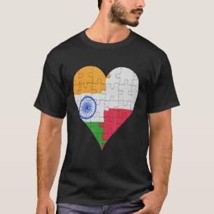 Indiska polska Flagga Heart T Shirt
