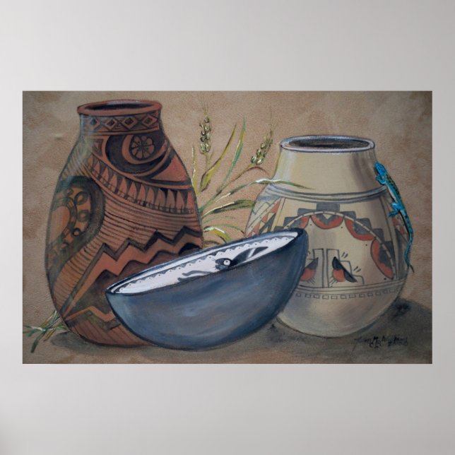 Indiska potteridesign Poster, Neutralt Jord Tones Poster (Framsidan)