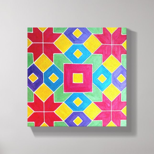 Indiska rangoli på canvas (Framsida)