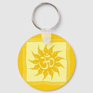 Indiska Religiösans symbol: Om och Surya Nyckelring