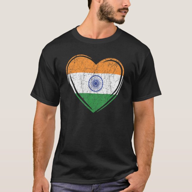 Indiska republiken Dagen Hindustani indisk Flagga  T Shirt (Framsida)
