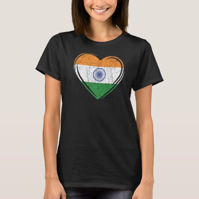 Indiska republiken Dagen Hindustani indisk Flagga  T Shirt (Framsida)