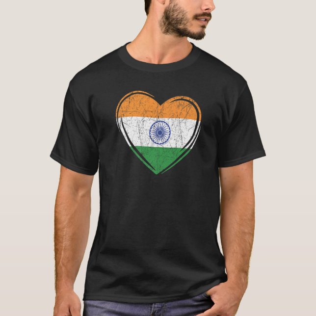 Indiska republiken Dagen Hindustani indisk Flagga  T Shirt (Framsida)