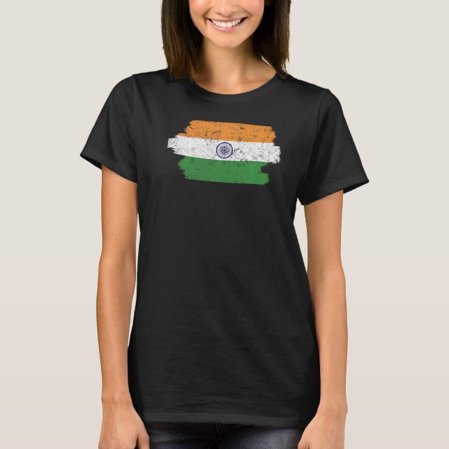 Indiska republiken Dagen Hindustani Indiska Flagga T Shirt (Framsida)