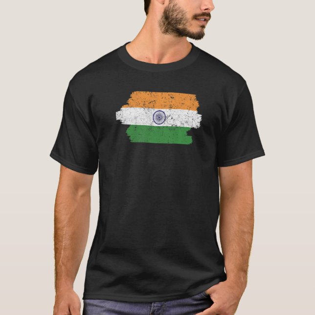 Indiska republiken Dagen Hindustani Indiska Flagga T Shirt (Framsida)