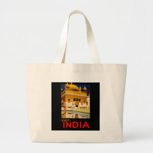 Indiska reseaffisch, indian vintage art jumbo tygkasse