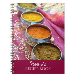 Indiska Restaurant Spices and Rosa Sari Recipe Anteckningsbok
