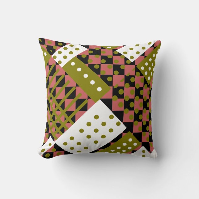 Indiska röda och grönt kudde (Framsida)