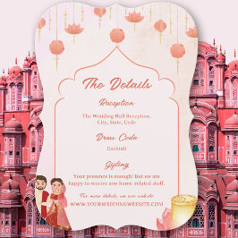 Indiska rosa lotuslyktor Bröllopsdetaljer