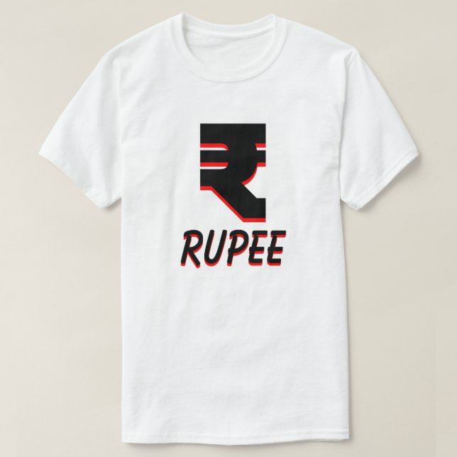 ₹ indiska rupier vit tröja (Design framsida)
