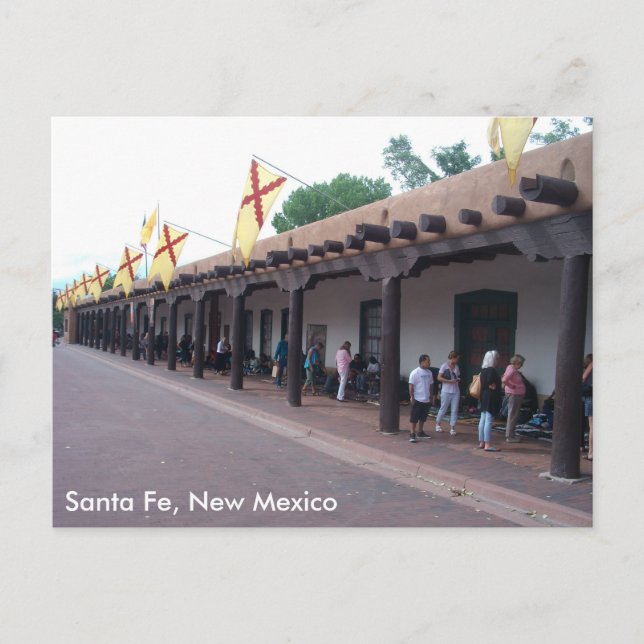 Indiska säljjuveler på Plaza, Santa Fe, NM Vykort (Framsida)