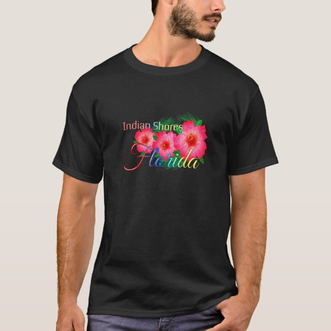 Indiska Shores Florida Tropical Flowers Family Vac T Shirt (Framsida)