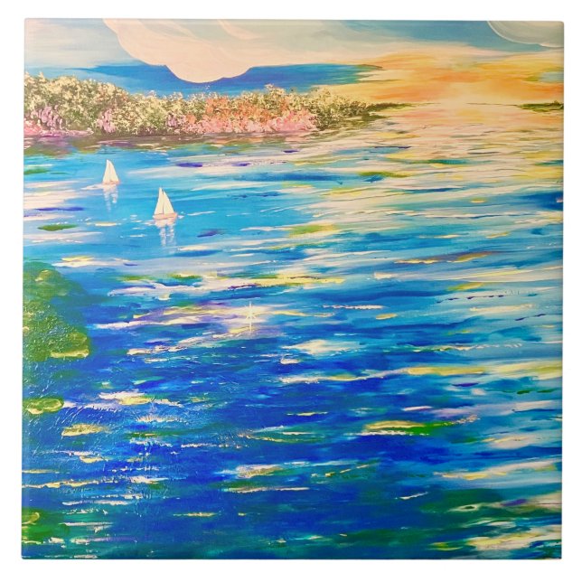 Indiska Sjö Kakelplatta (Framsidan)