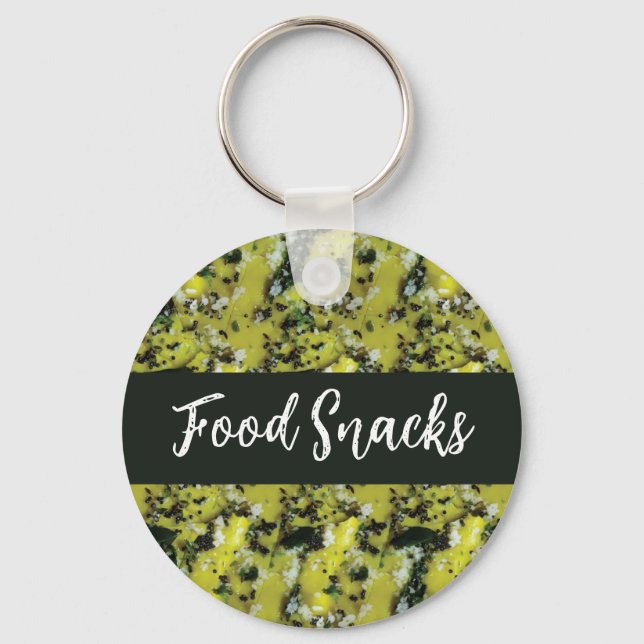 Indiska Snacks Dhokla Breakfast Food Nyckelring (Framsida)