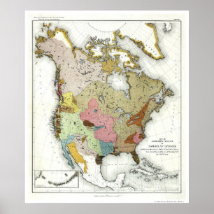 Indiska språket Karta 1890 Poster